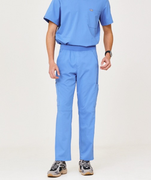 아케소웨어 7포켓하의  보우블루 병원유니폼 물리치료사복 의사유니폼